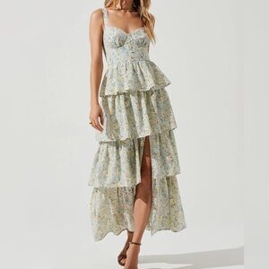 ASTR Floral Tiered Maxi Dress